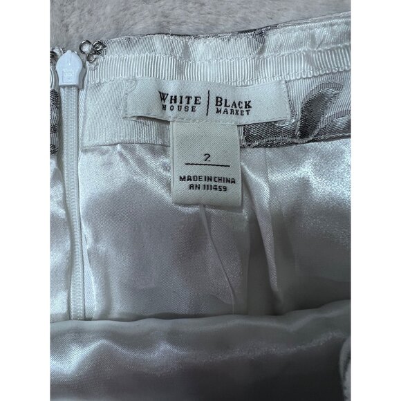 White House Black Market Floral Blazer & Pencil Skirt Set Elegant Formal Wear Wh - Picture 12 of 12